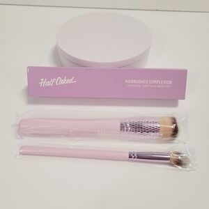 Half Caked Airbrushed Complexion 110 & Concealer 160 Brush Duo Kabuki New In Box